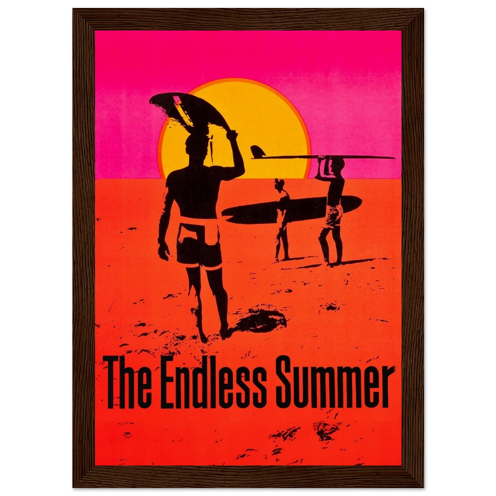 The Endless Summer Authentic Orange Retro Surf Framed Wall Art