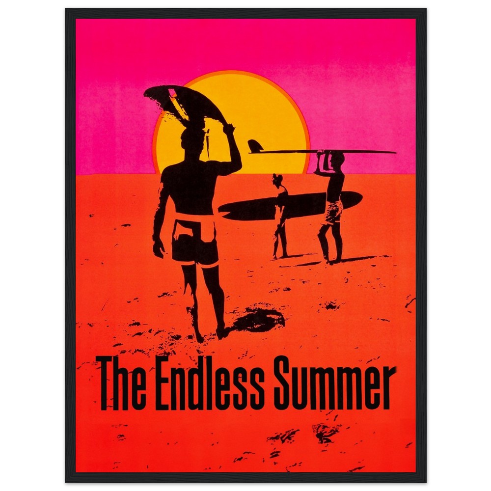 The Endless Summer Authentic Orange Retro Surf Framed Wall Art