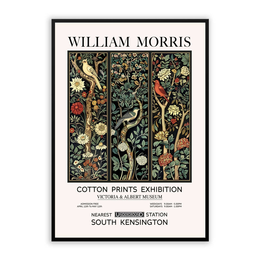 Birds On Tree Vintage William Morris Home Decor Prints and Poster