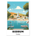 Bodrum Turkey, Bodrum Turkey Art Print, Travel Poster, , #illieeart #
