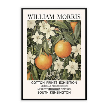 Oranges Fruit Print William Morris exhibition poster, Victoria and Albert Museum Print, Framed Unframed Wall decor for living room, Christmas Gift