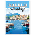 Turkey - Bodrum Travel Poster, Bodrum Travel Print, Travel Poster, Turkey Travel poster, #illieeart #
