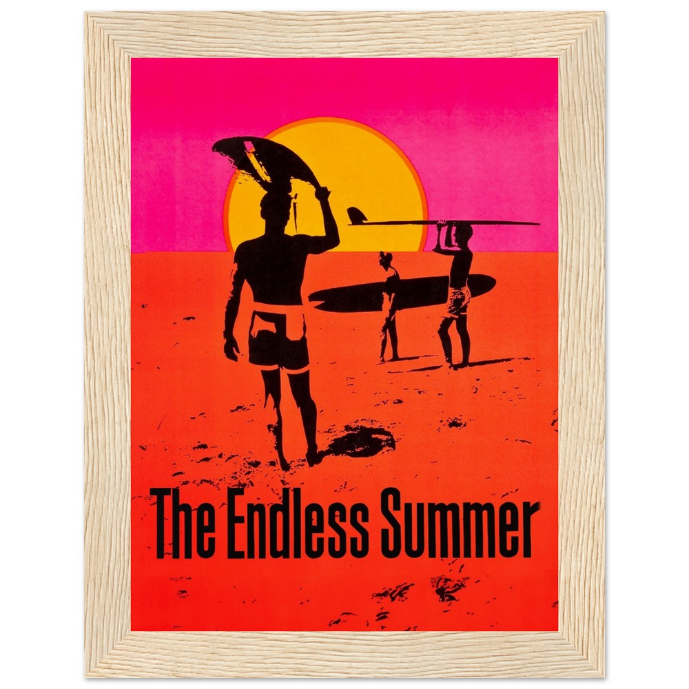 The Endless Summer Authentic Orange Retro Surf Framed Wall Art