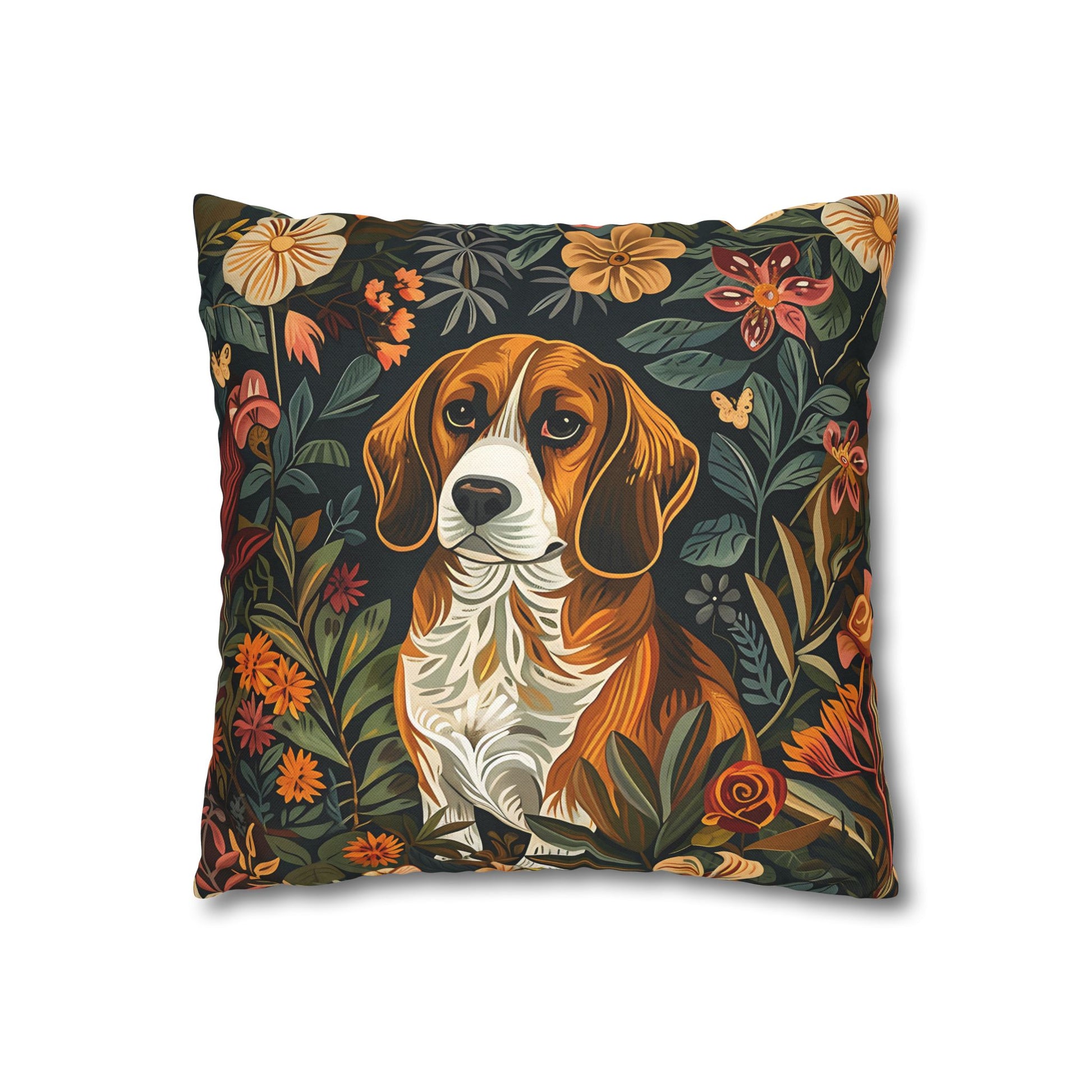  Vintage pillowcase featuring a Beagle in classic illustration style, ideal decor for dog lovers