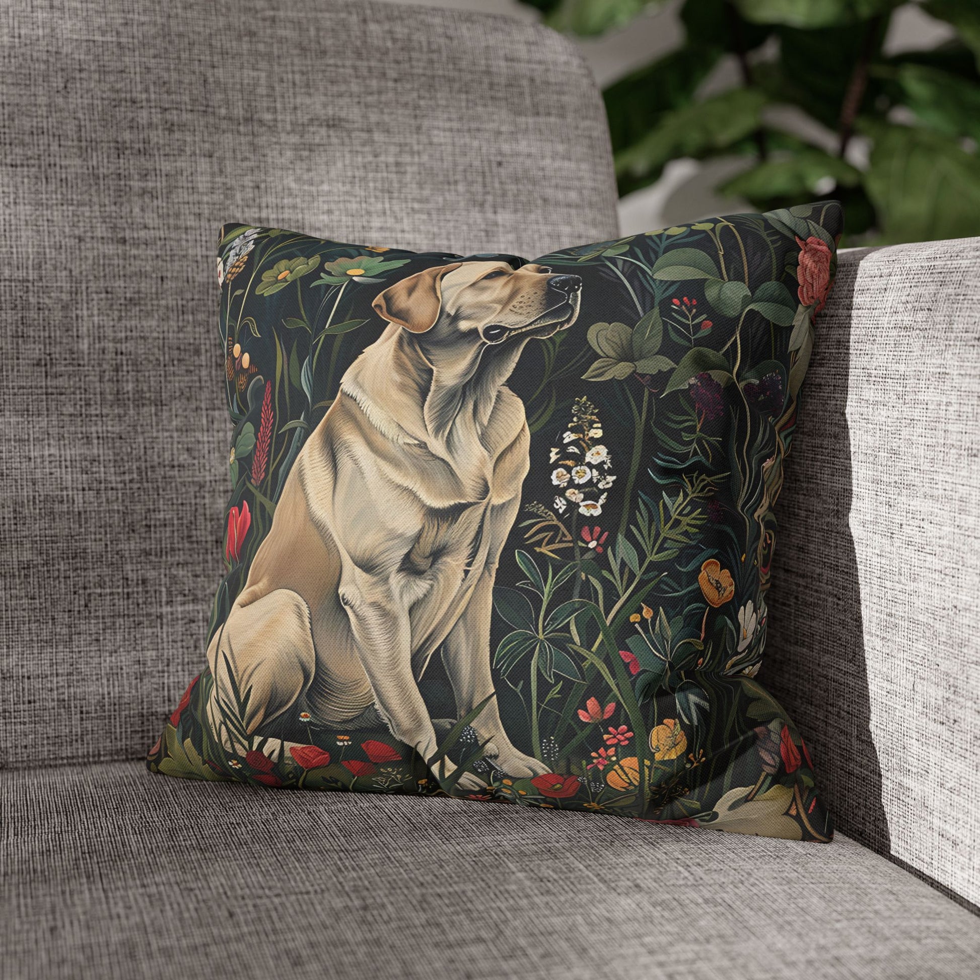 Vintage dog Pillowcase, Labrador-Print dog Lovers Pillowcases, william morris design, Labrador print