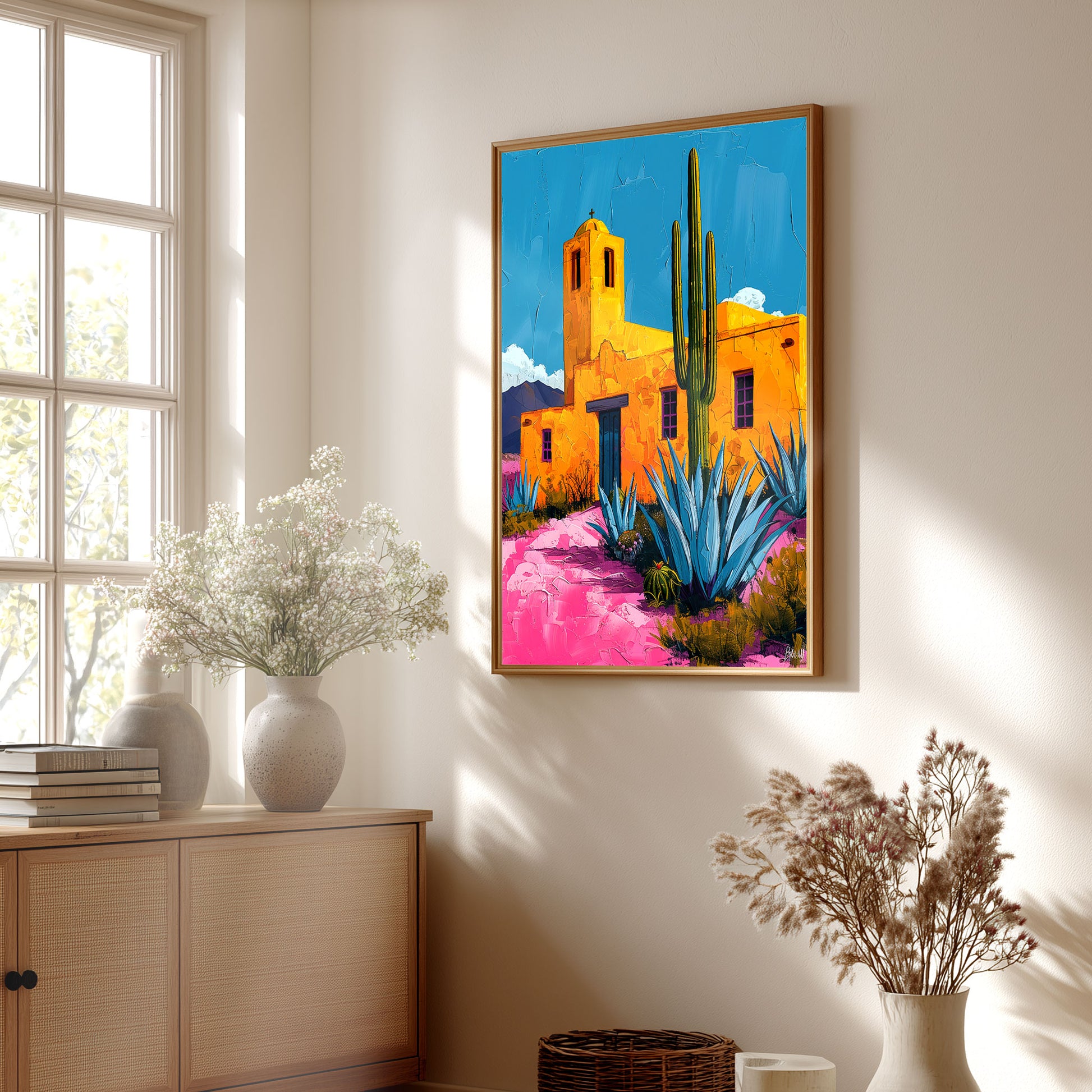 Agave Cactus Print Desert Landscape Poster 