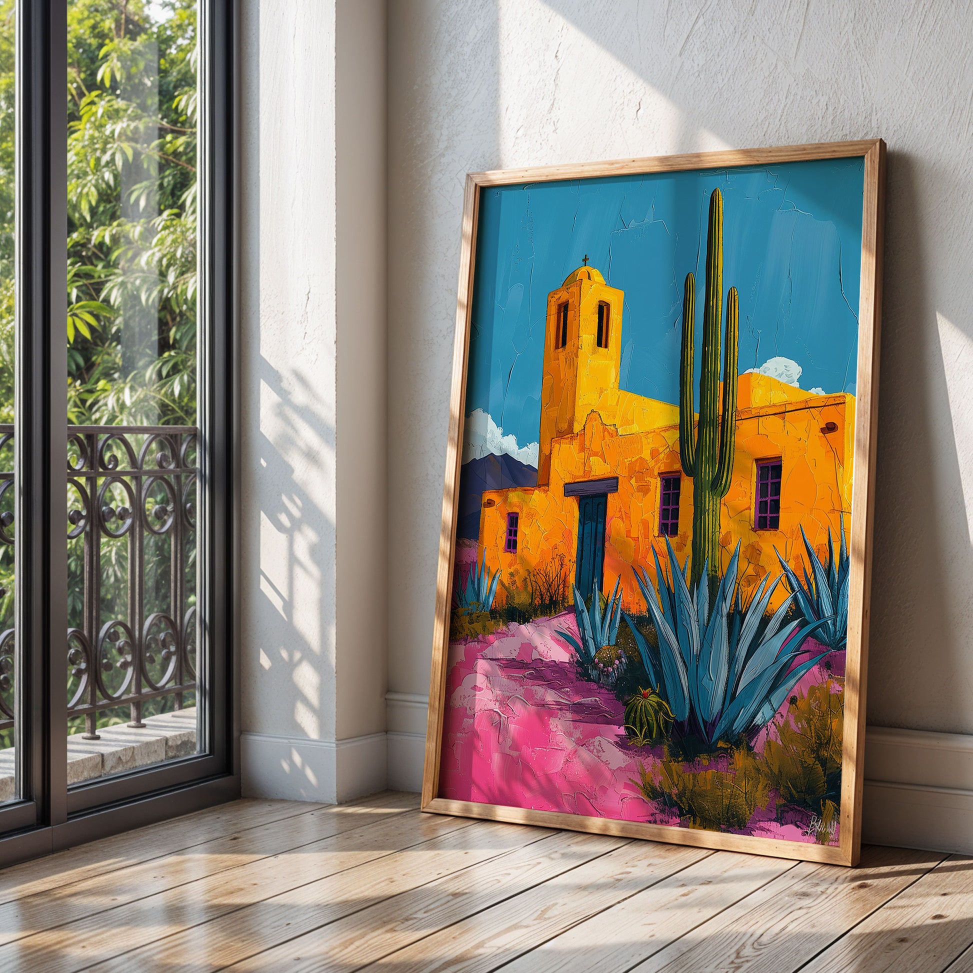 Agave Cactus Print Desert Landscape Poster 