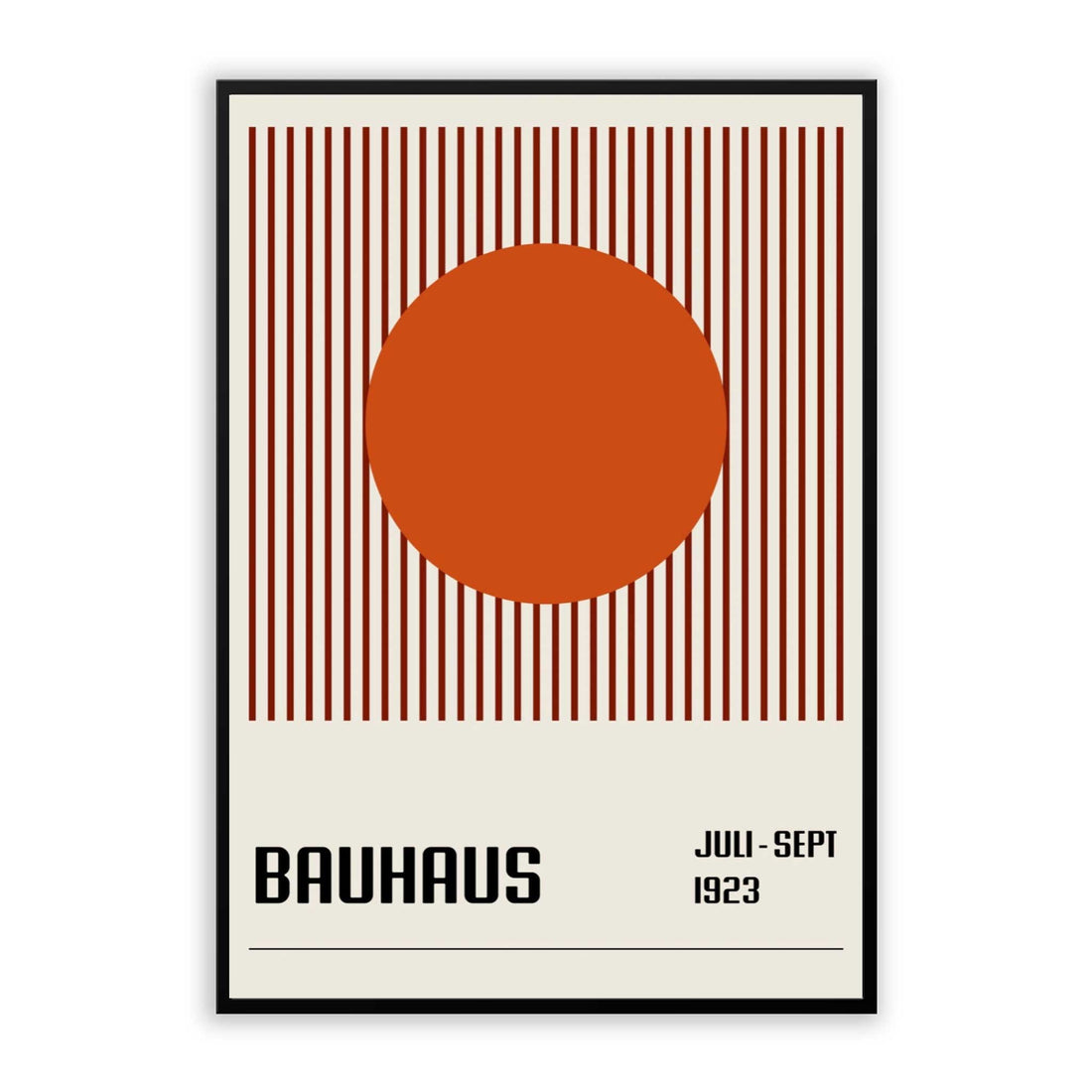 Bauhaus Orange Wall Art Print Retro Geometric Poster