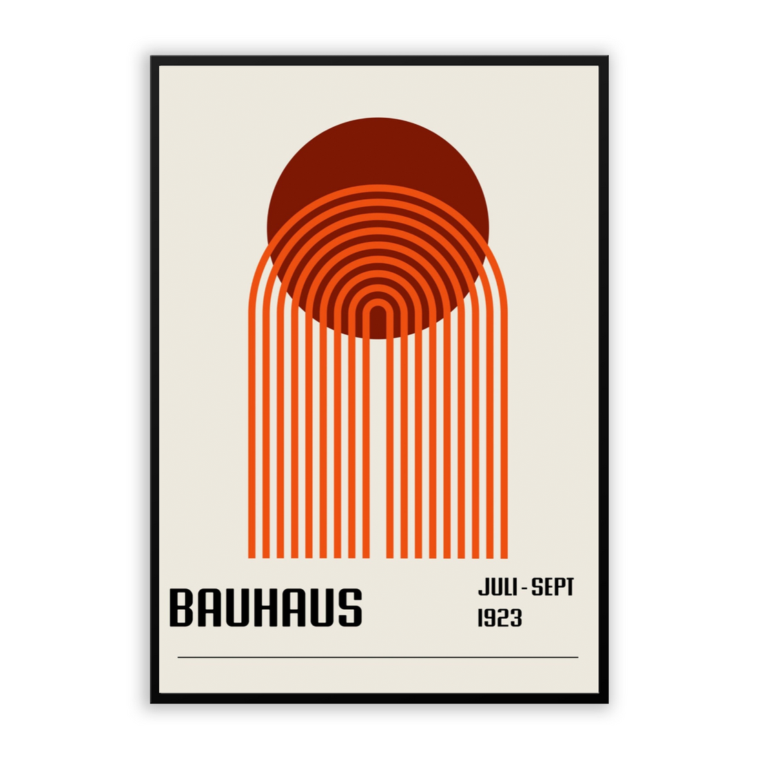 Bauhaus Retro Orange Poster - Bauhaus arches print, Retro Geometric 