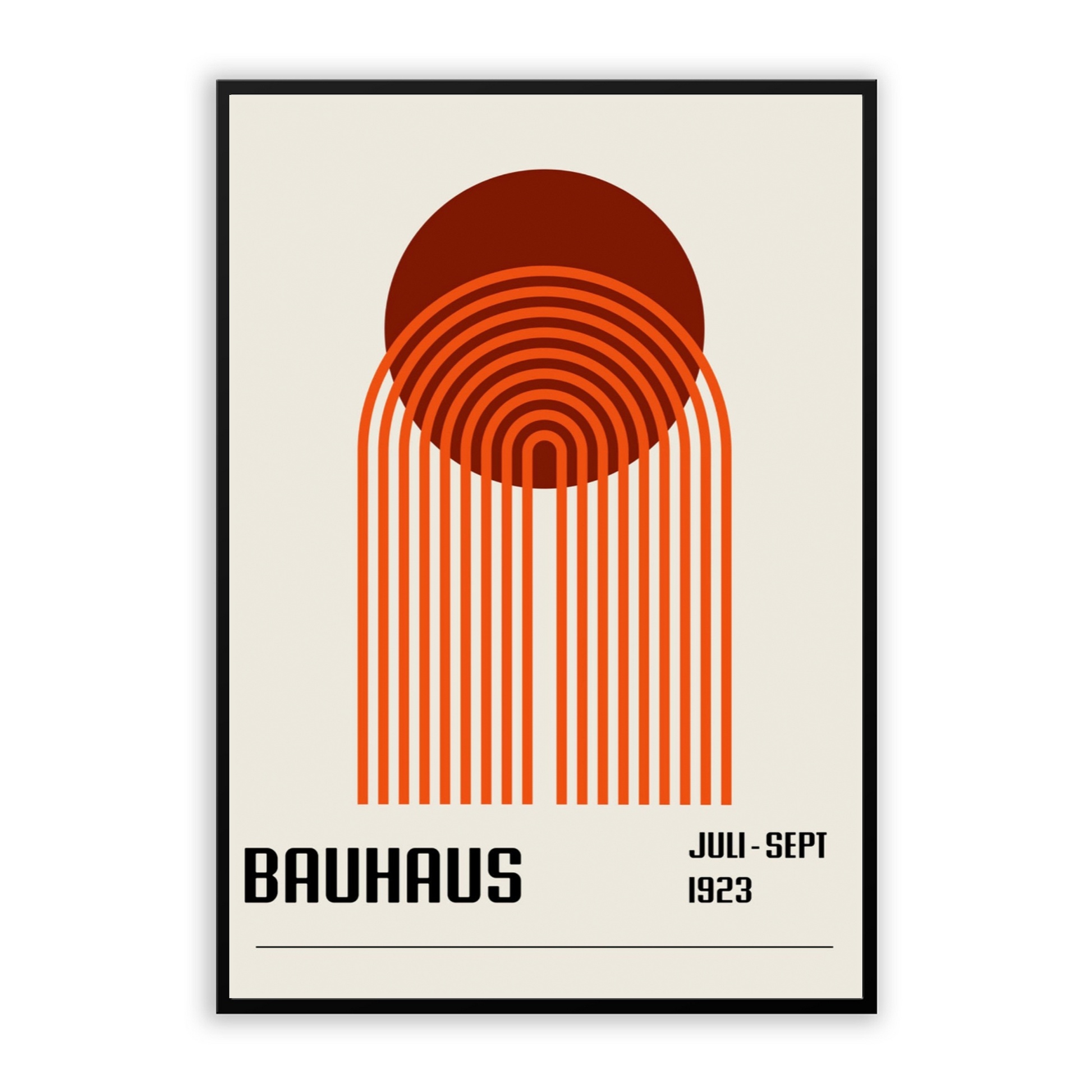 Bauhaus Retro Orange Poster - Bauhaus arches print, Retro Geometric 