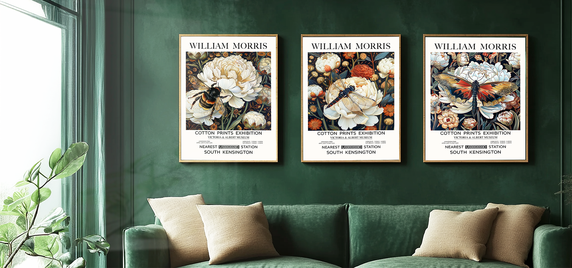 Bees And Flowers William Morris Style Print