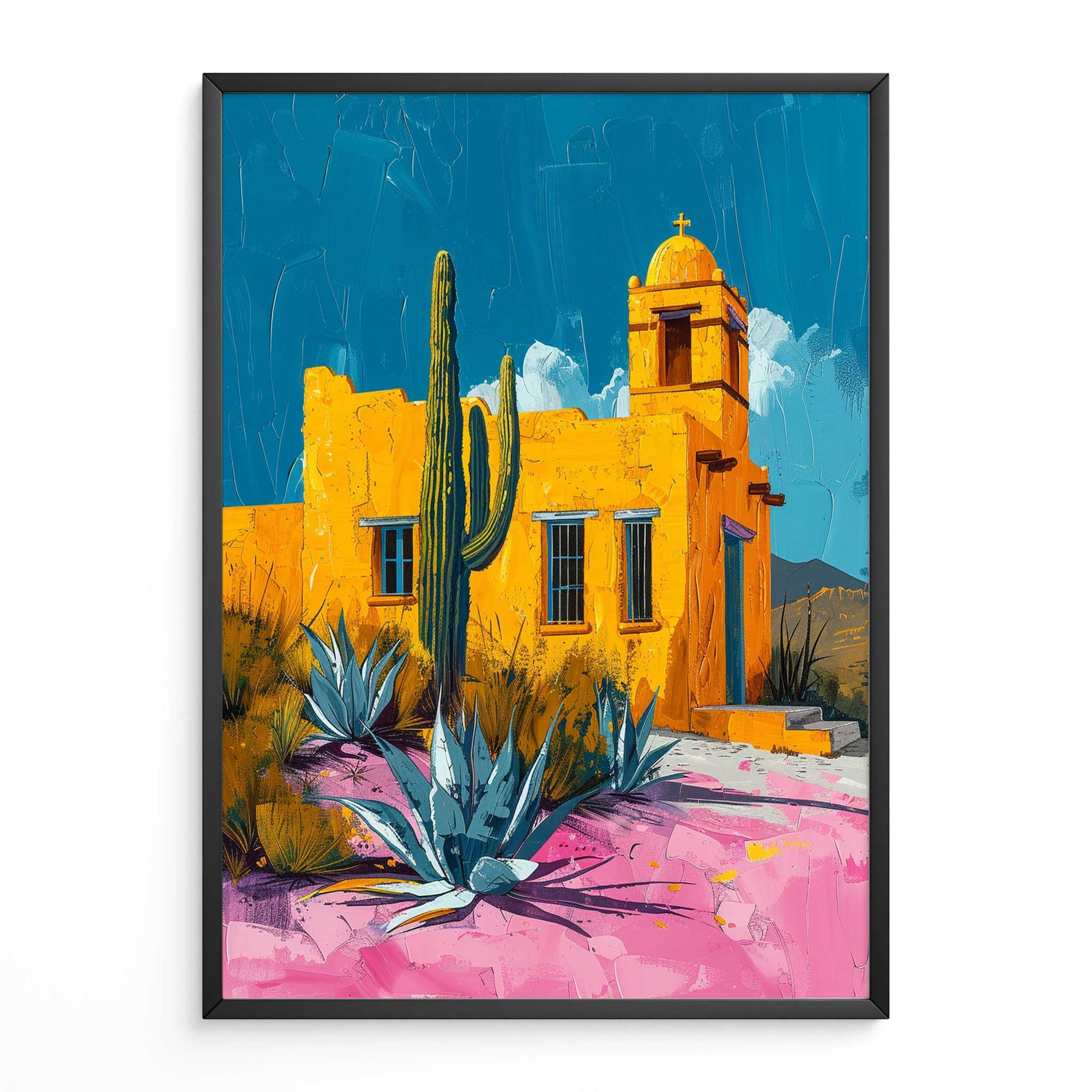 Cactus Print Southwest Desert Landscape Wall Art