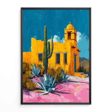 Cactus Print Southwest Desert Landscape Wall Art