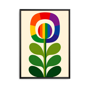 Pride Floral Mid Century Poster