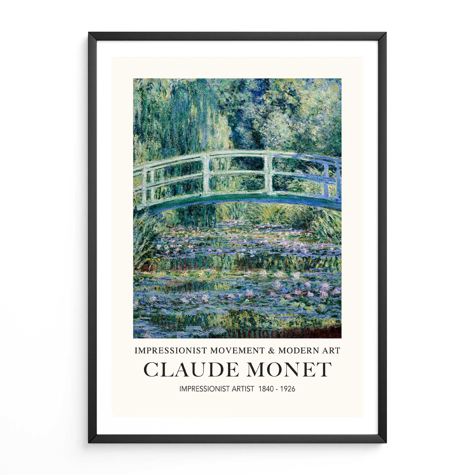 claude monet white water lilies Claude Monet's Water Lilies & Japanese Bridge Reproduction Art Print