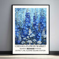 Blue floral wall art print  