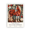Brown Horse Floral Print Vintage Botanical Wall Art
