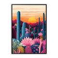 Cactus Flower Wall Art Desert Sunset Print