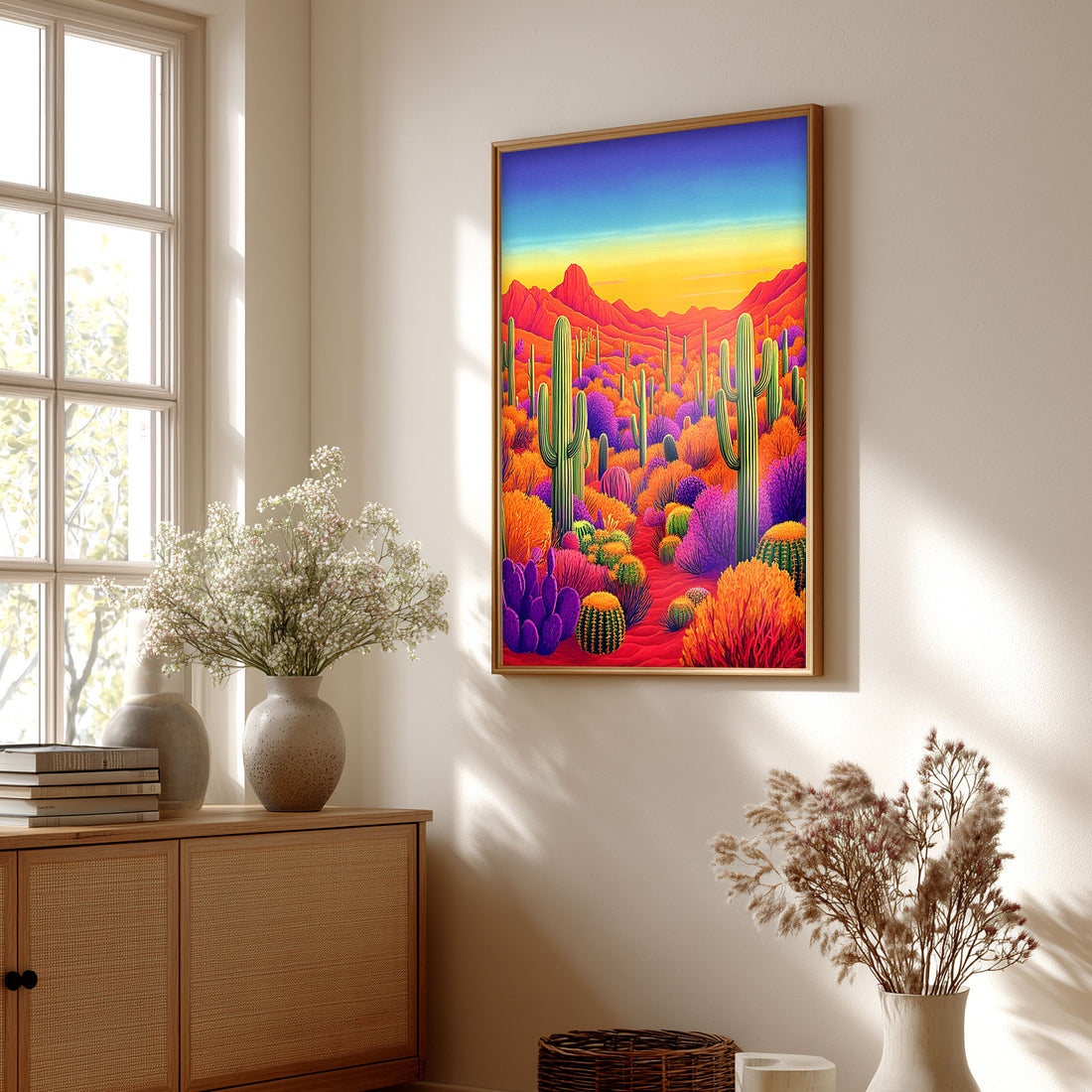 desert cactus print southwest wall art