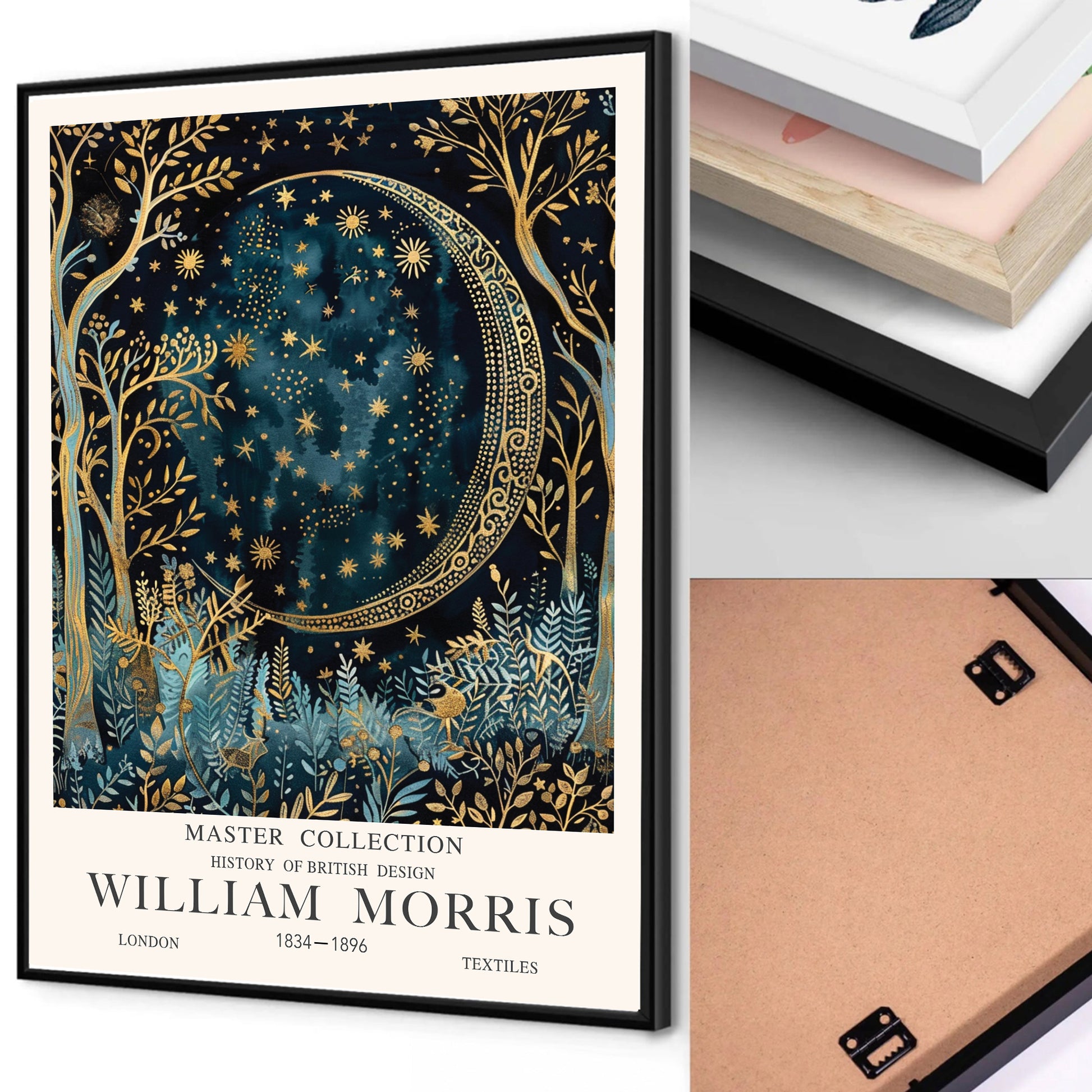 Crescent Moon Wall Art Night Sky Poster