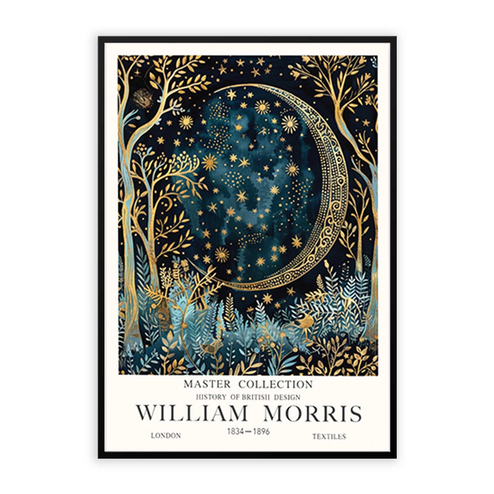 Crescent Moon Wall Art Night Sky Poster