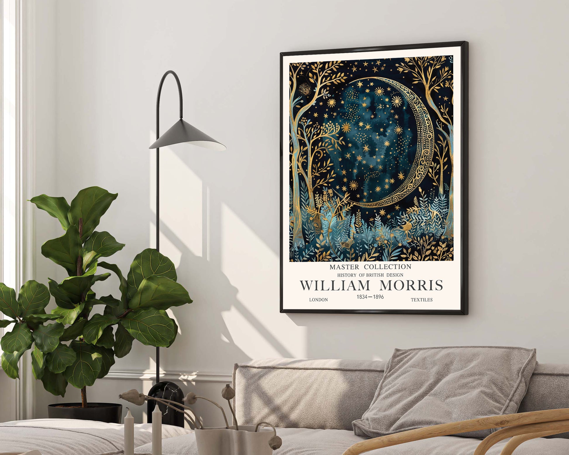 Crescent Moon Wall Art Night Sky Poster