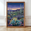 Desert Botanical Print Cactus Landscape Wall Art