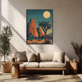 joshua tree wall art desert landscape print in earth tone colours