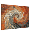 Modern terracotta and orange abstract swirl canvas wall painting with a heavy textured look for contemporary Indian home decor