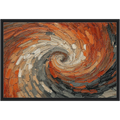 Modern terracotta and orange abstract swirl canvas wall painting with a heavy textured look for contemporary Indian home decor