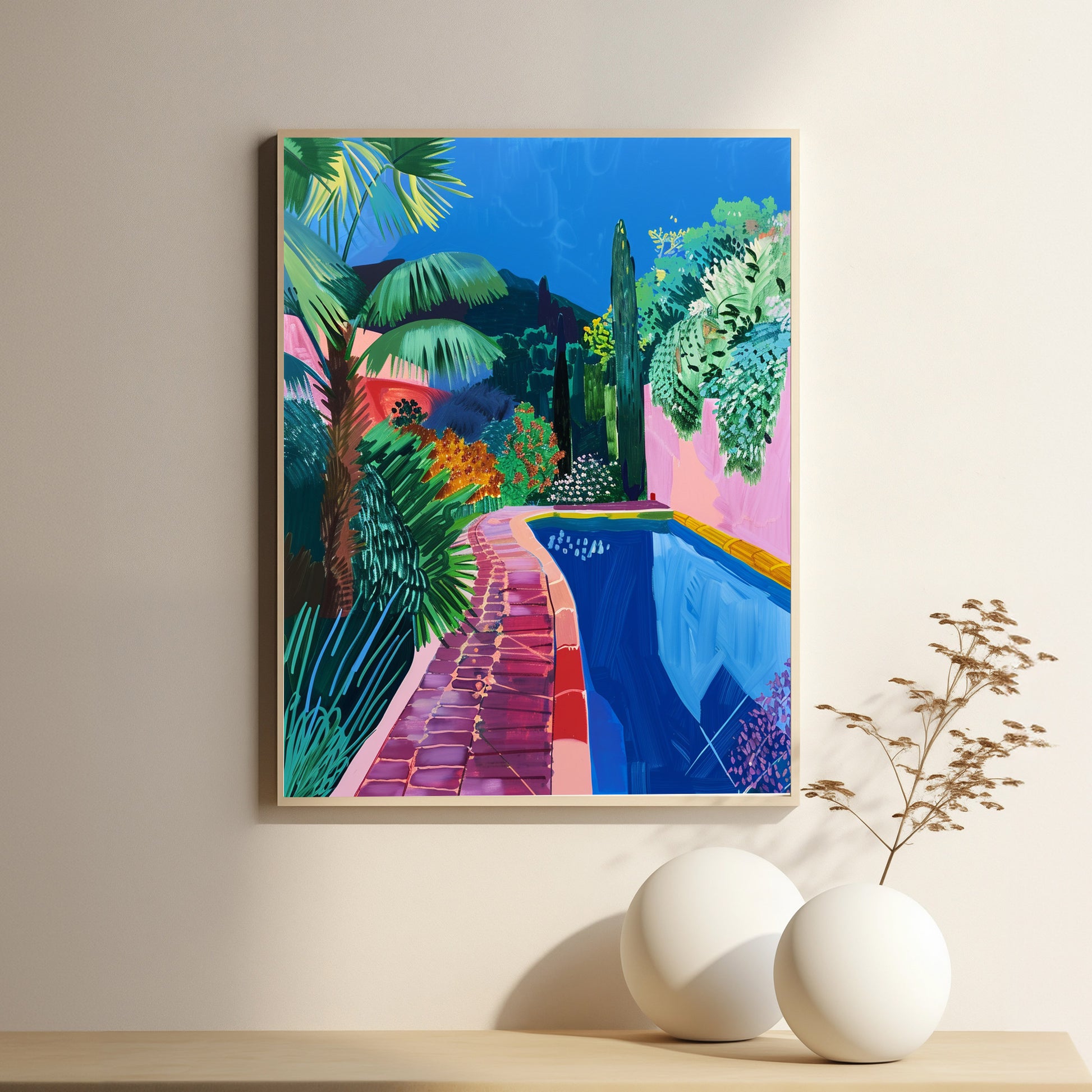 Garden By The Pool Print