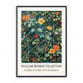 Floral Garden Vintage Wall Art featuring vintage blue and yellow flowers, inspired by William Morris Trellis Design.