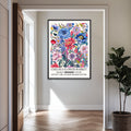 Floral wall art print in the hallway