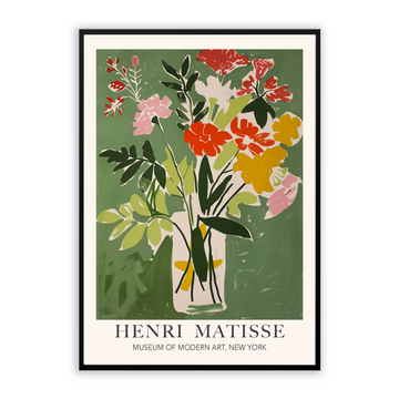 Flower Vase Floral Poster in Matisse Style Painting print