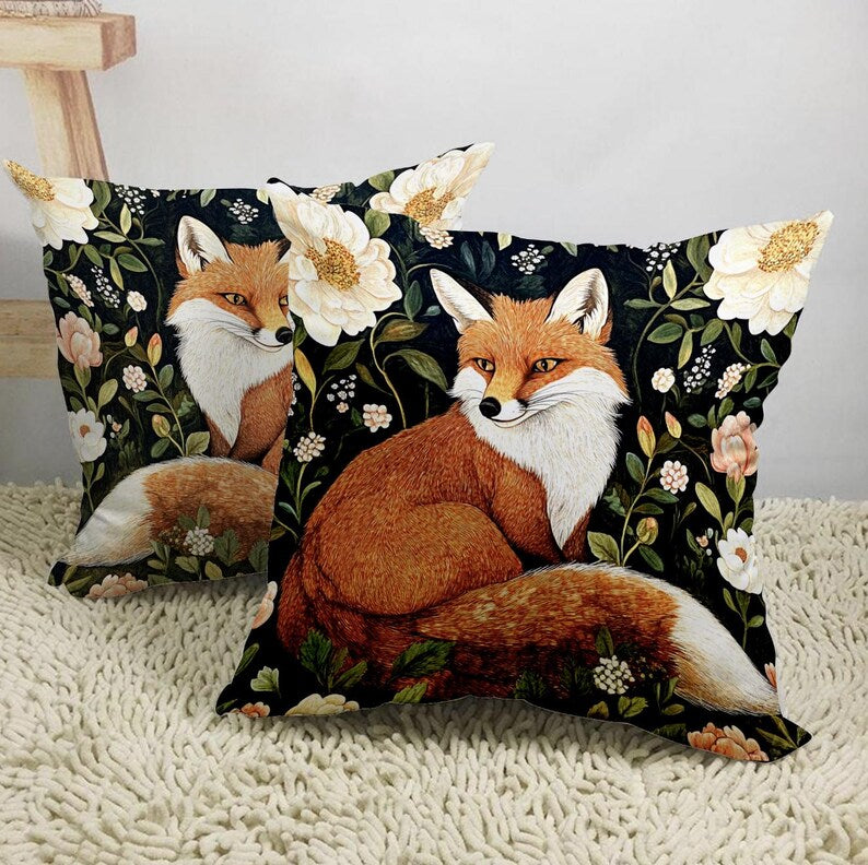 Fox Print Pillowcase William Morris Cushion