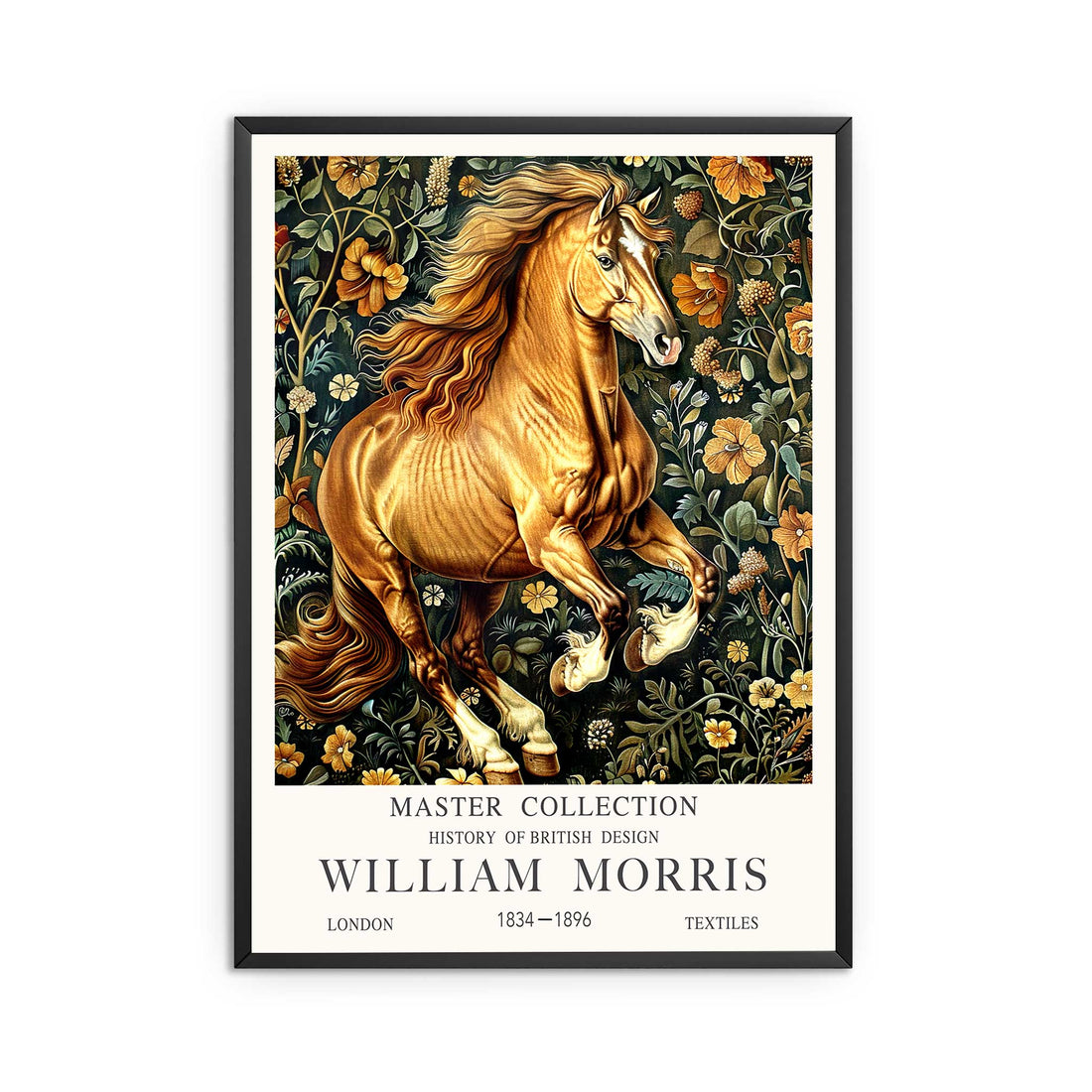 Horse Botanical Print, Vintage Horse Wall Art