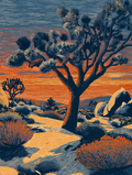 Joshua Tree Sunset Print Desert Landscape Wall Art