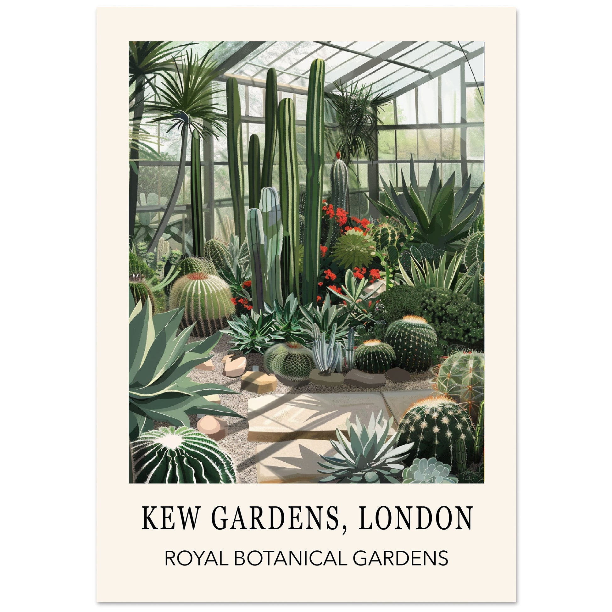 Kew Gardens London Cactus House Print