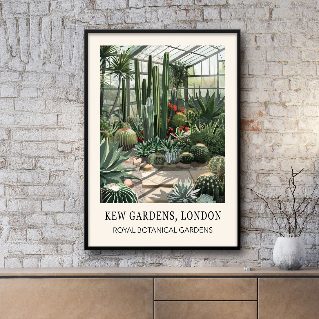 Kew Gardens London Cactus House Print