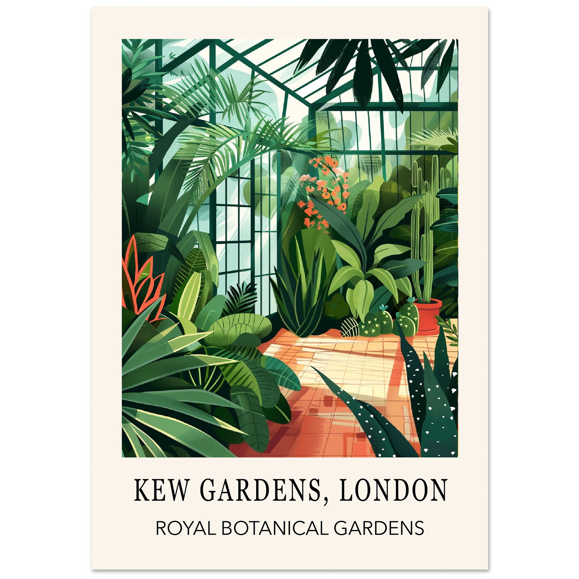 Kew gardens Vintage Print Temperate House Poster