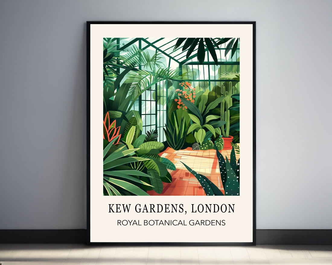 Kew gardens Vintage Print Temperate House Poster