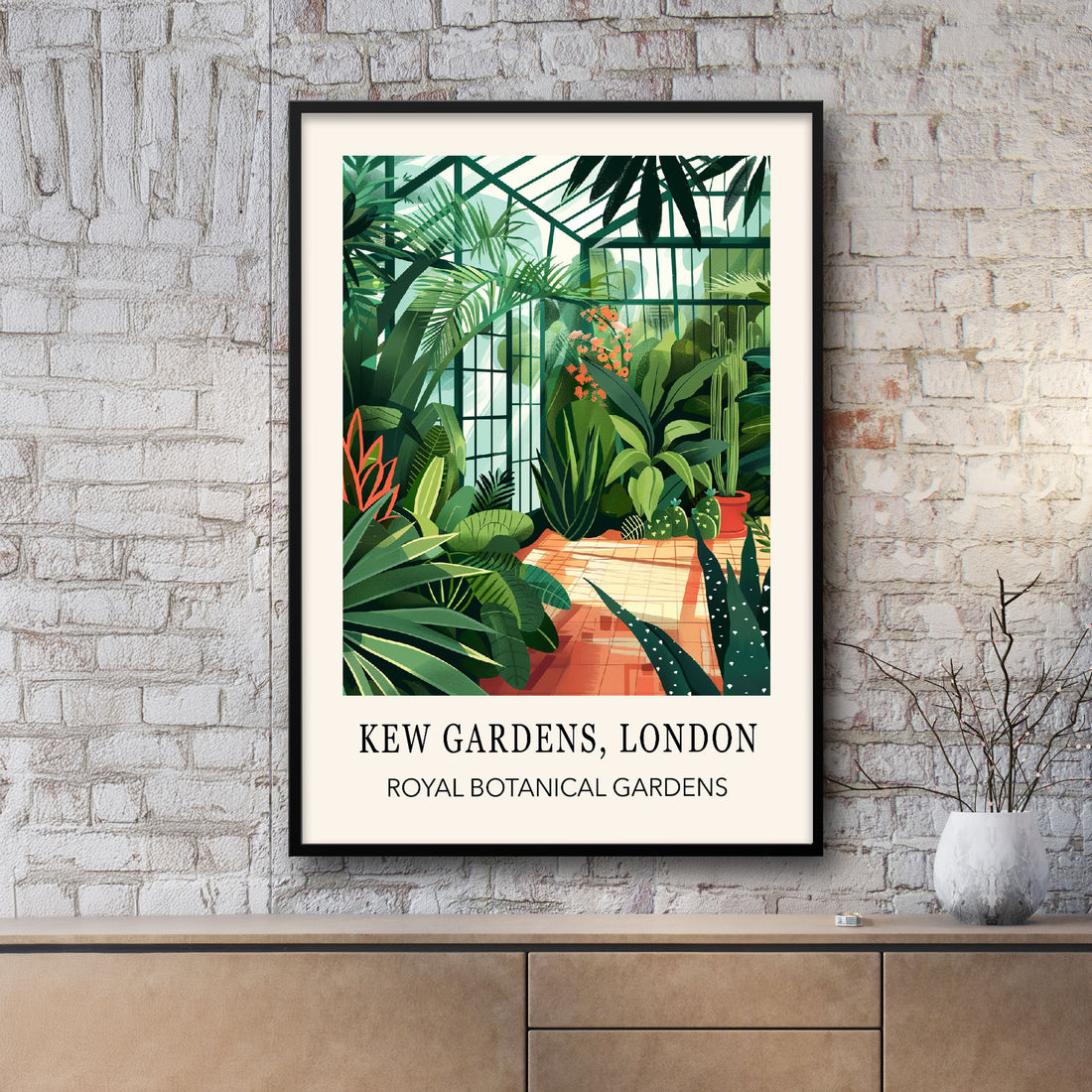 Kew gardens Vintage Print Temperate House Poster