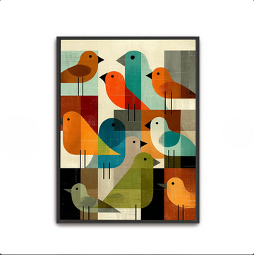 Mid Century Print  Bird Poster