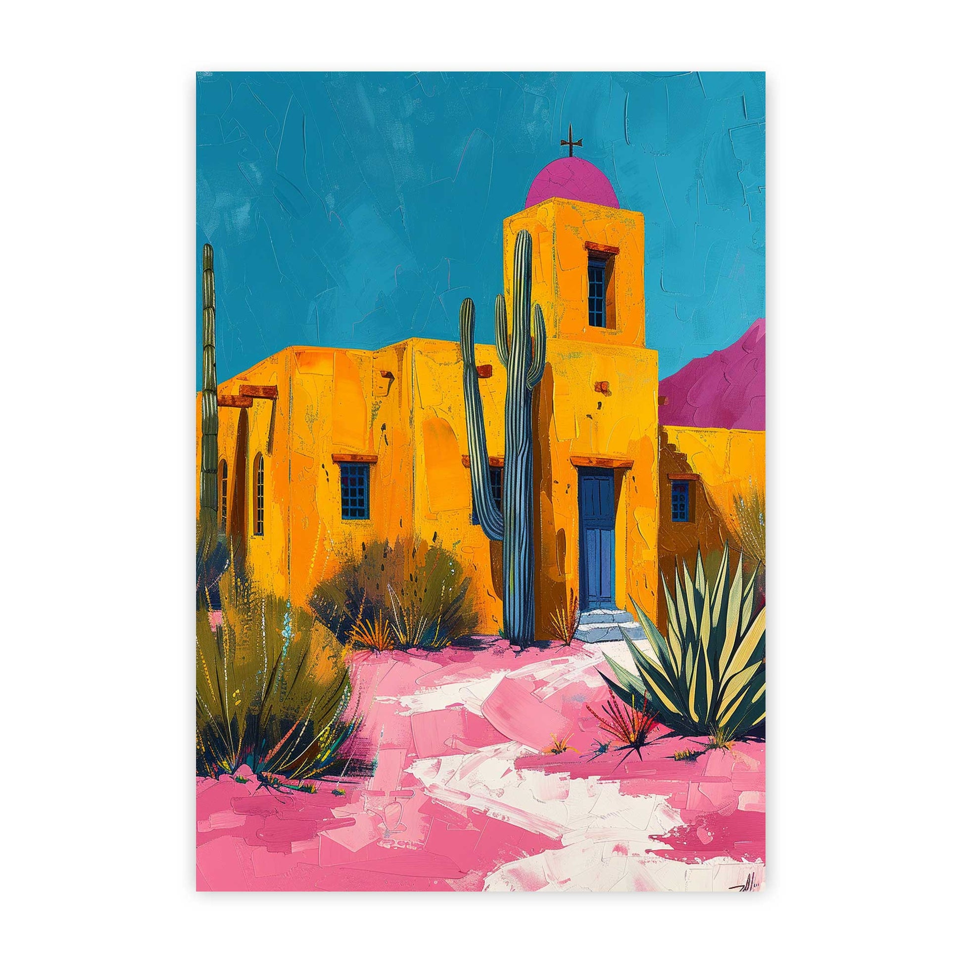 Mid Century Desert Print Southwest Landscape Poster