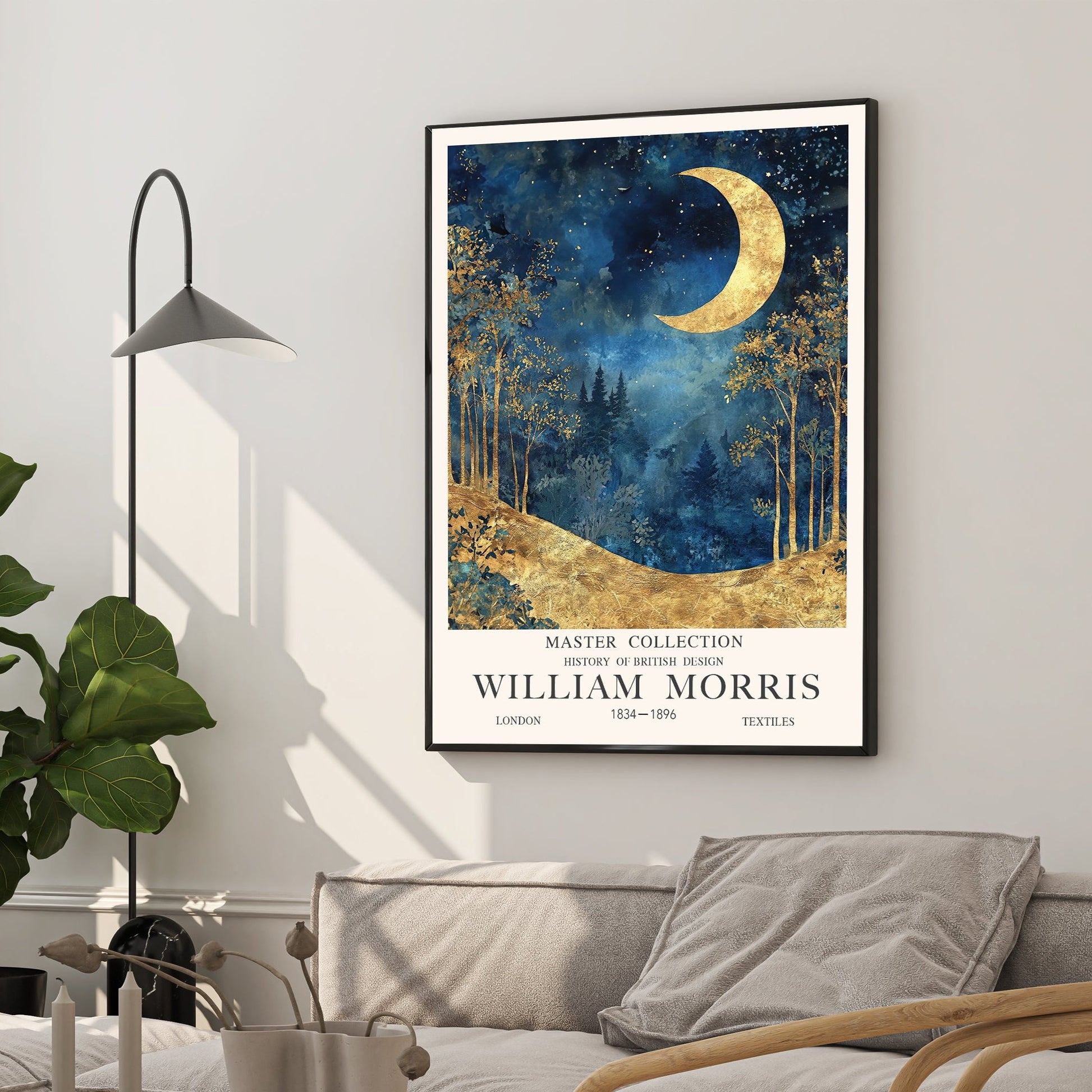 Moon Night Sky Wall Art Celestial Poster