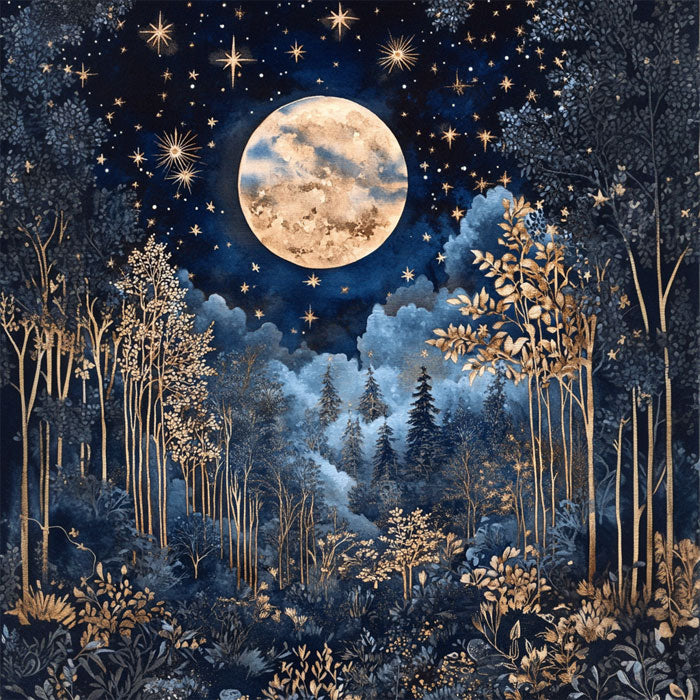 Celestial Moon and Star Print For Living Room and Bed Room