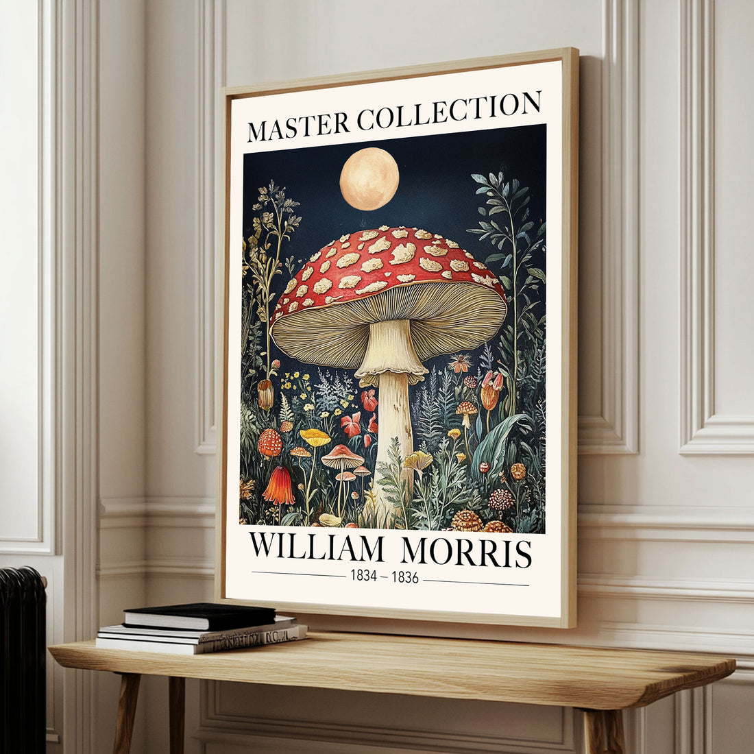 Mushroom Wall Art Moon Celestial Night Sky Print