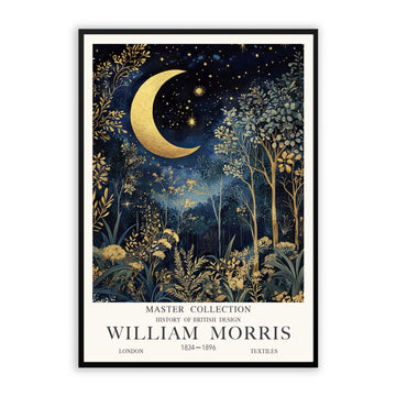 Night Sky Wall Art Moon and Stars Print