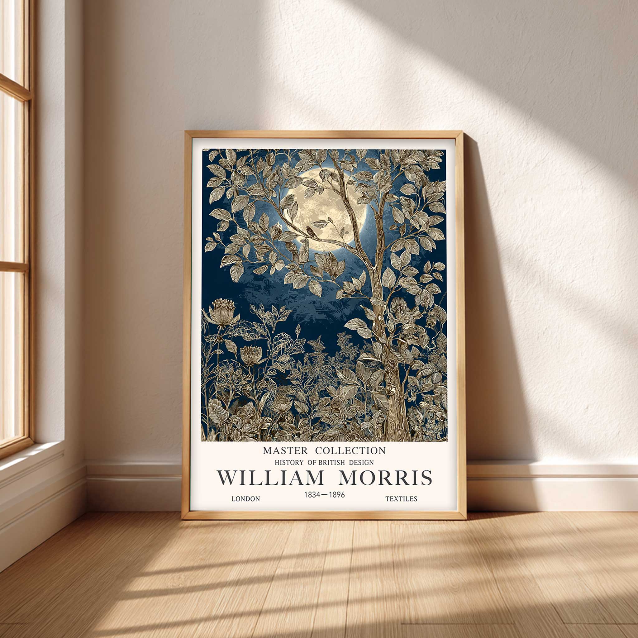 Pewter Moon William Morris Print | Golden Forest Wall Art | illiee art