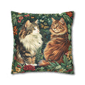 Vintage Cat Pillowcase, Cat-Print Cat Lovers Pillowcases, william morris design, bengal cat print